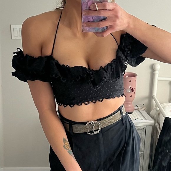 Zimmermann Tops - Zimmerman crop top black